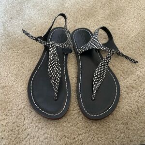 Bernardo black and white polka dot sandals